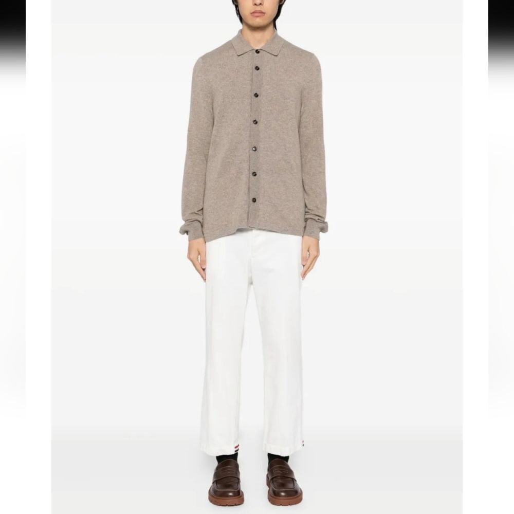 Brioni Cashmere Cardigan Long Sleeve Top Slim Fit Mens Size 52 IT 42 US